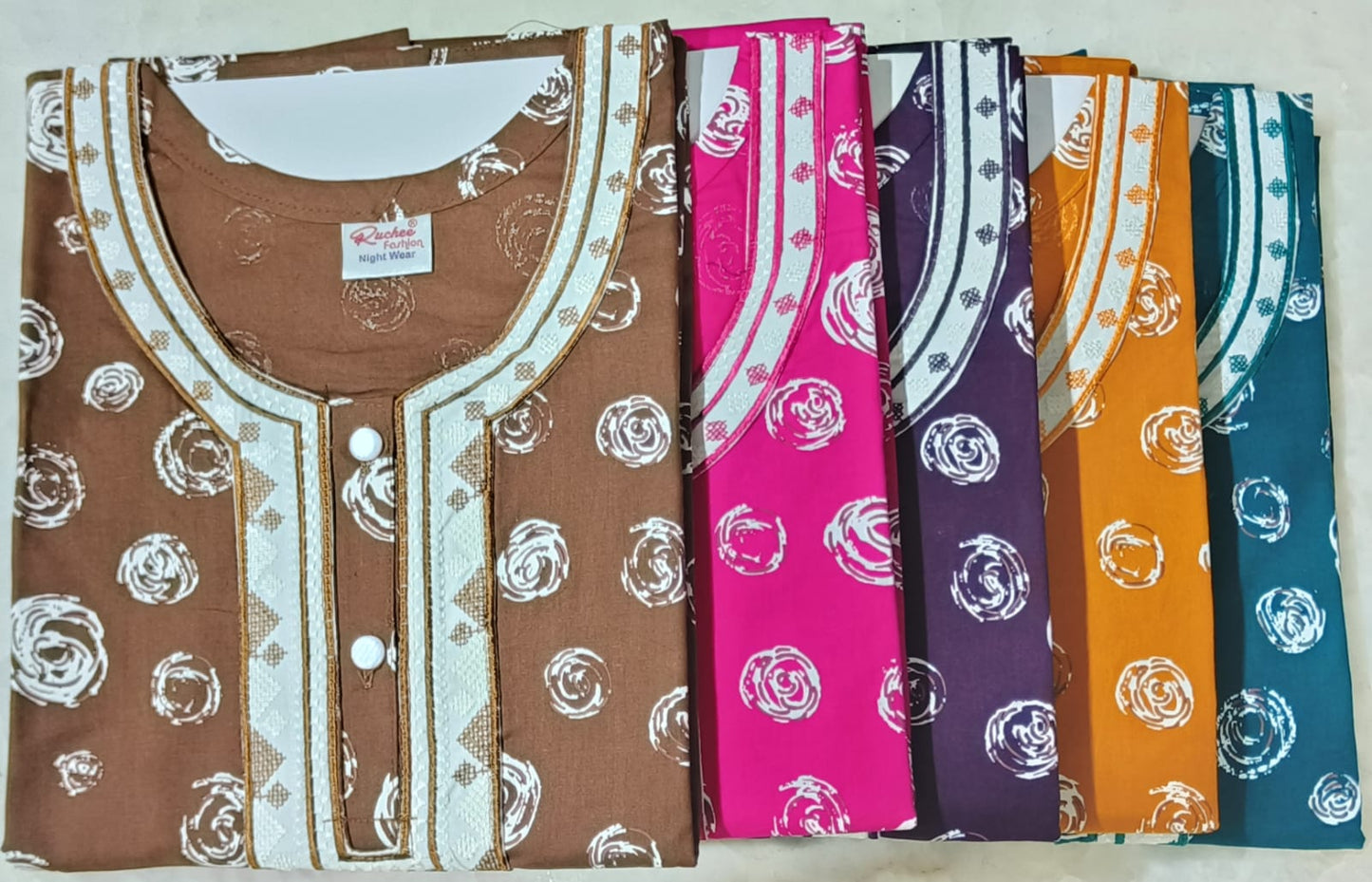 Rajwadi Pocket Ruchee Fashion Night Gowns Supplier Gujarat