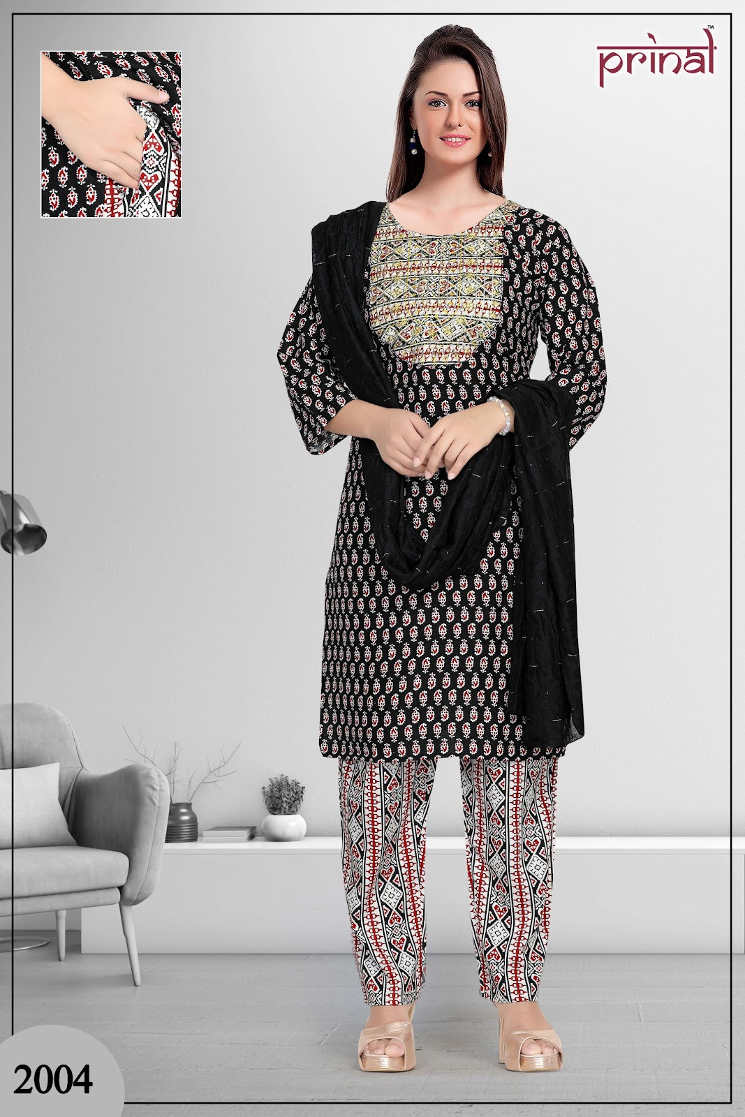 Rakhi 2 Prinal Heavy Reyon Readymade Pant Style Suits Wholesale Rate