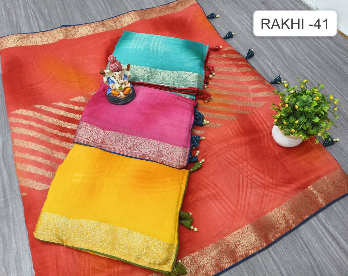 Rakhi 41 Kalpveli Spun Cotton Sarees Wholesale
