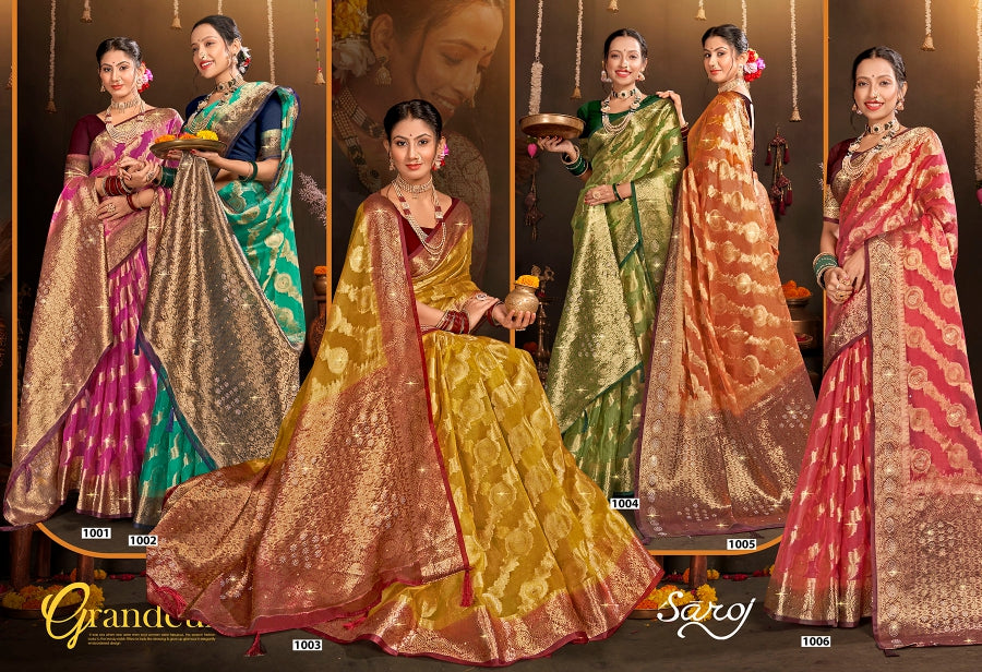 Rakhi Organza Saroski Vol 2 Saroj Sarees Manufacturer India