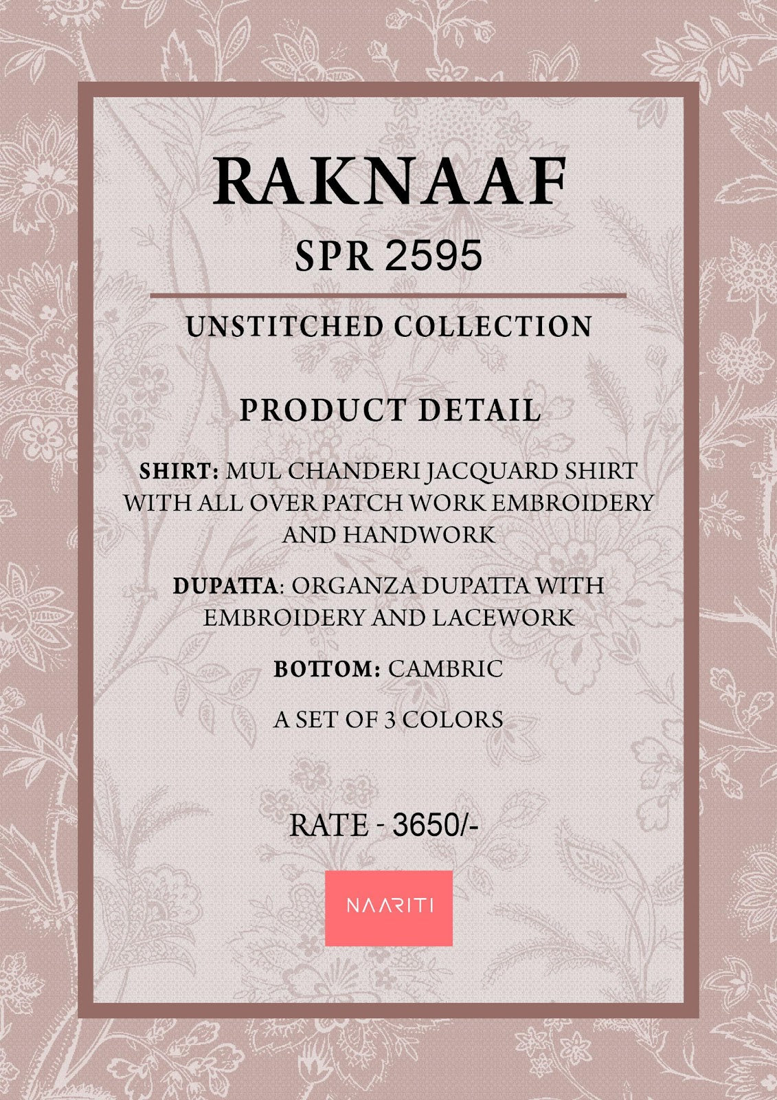 Raknaaf Naariti Mul Chanderi Pant Style Suits Supplier Ahmedabad