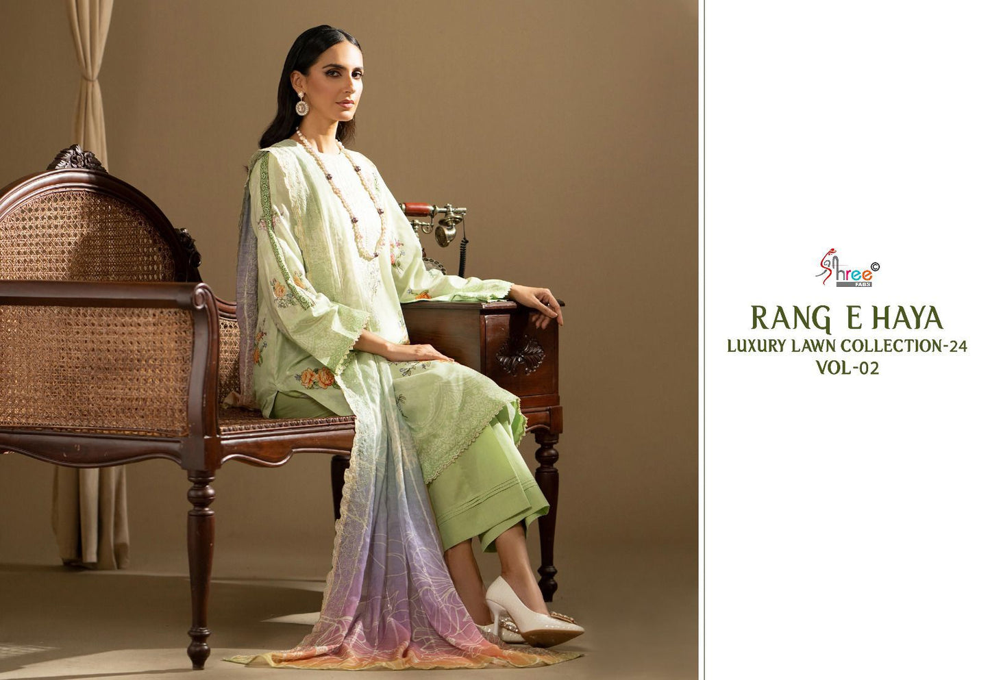 Rang E Haya Luxury Lawn 24 Vol 2 Shree Fabs Pure Cotton Pakistani Patch Work Suits