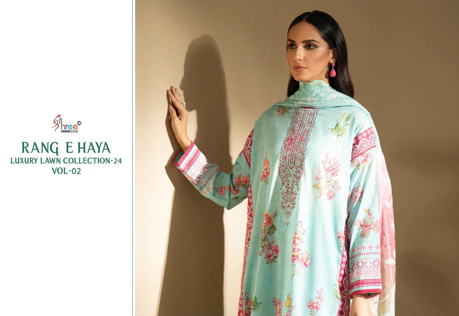 Rang E Haya Luxury Lawn 24 Vol 2 Shree Fabs Pure Cotton Pakistani Patch Work Suits