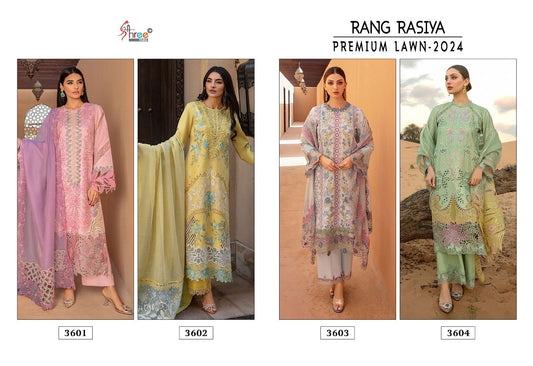 Rang Rasiya Premium Lawn 2024 Shree Fabs Lawn Cotton Pakistani Salwar Suits Supplier India