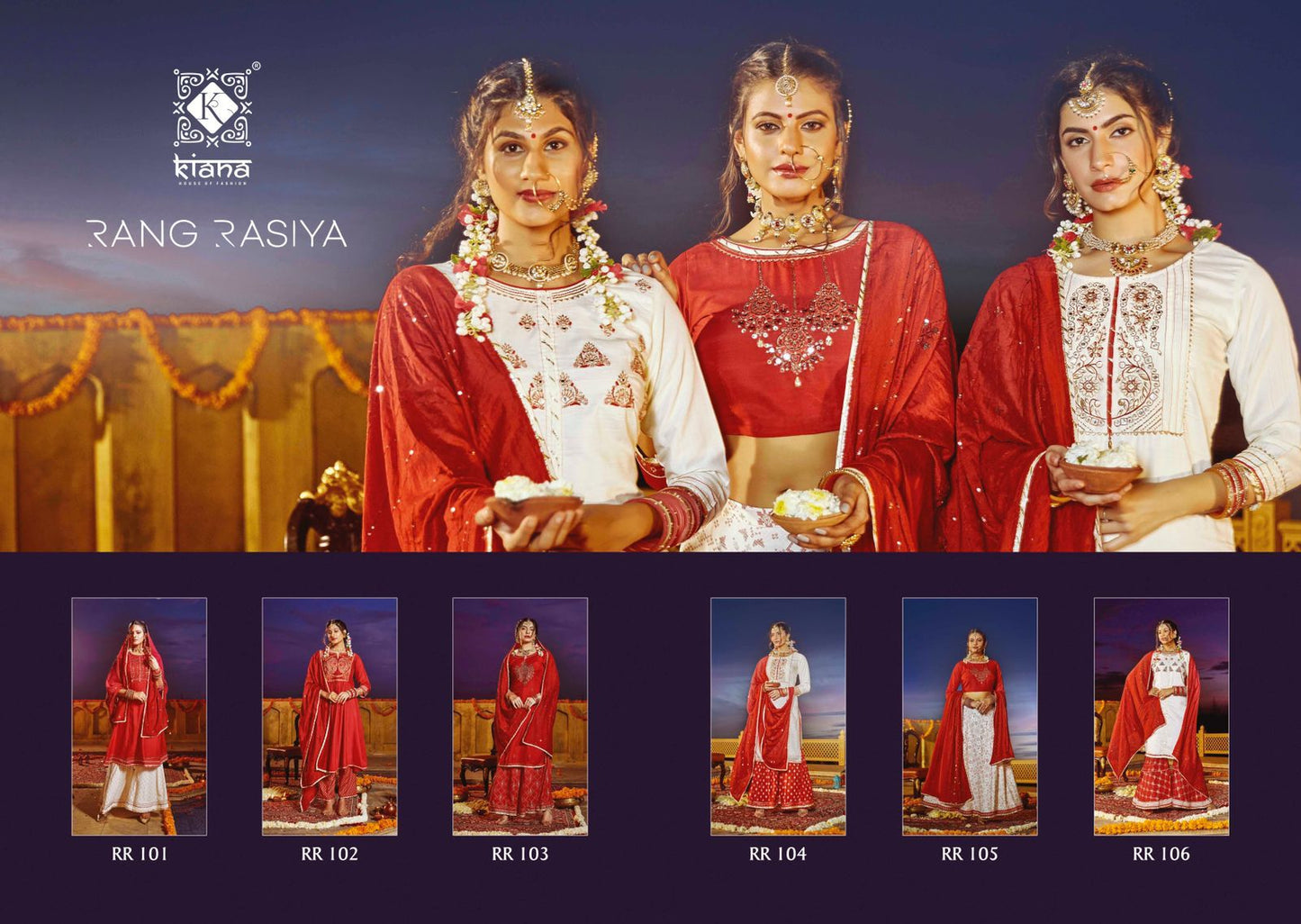 Rang Rasiya Special Karwa Chouth Kiana Muslin Readymade Suits Supplier Ahmedabad