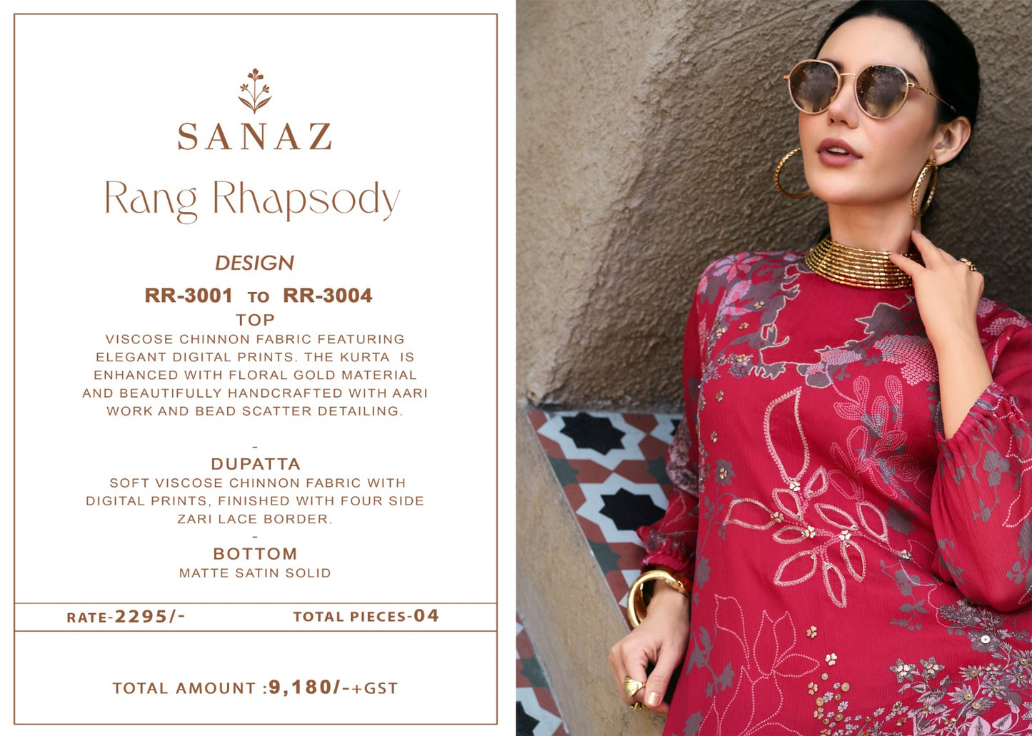 Rang Rhapsody Sanaz Viscose Chinon Pant Style Suits Supplier Ahmedabad