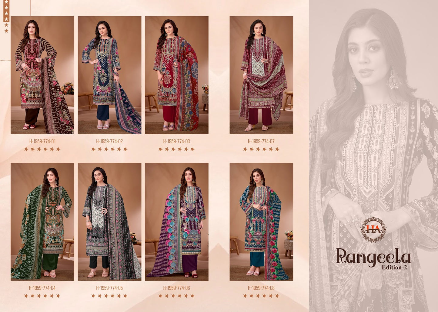 Rangeela Edition 2 Harshit Fashion Viscose Reyon Karachi Salwar Suits Exporter India
