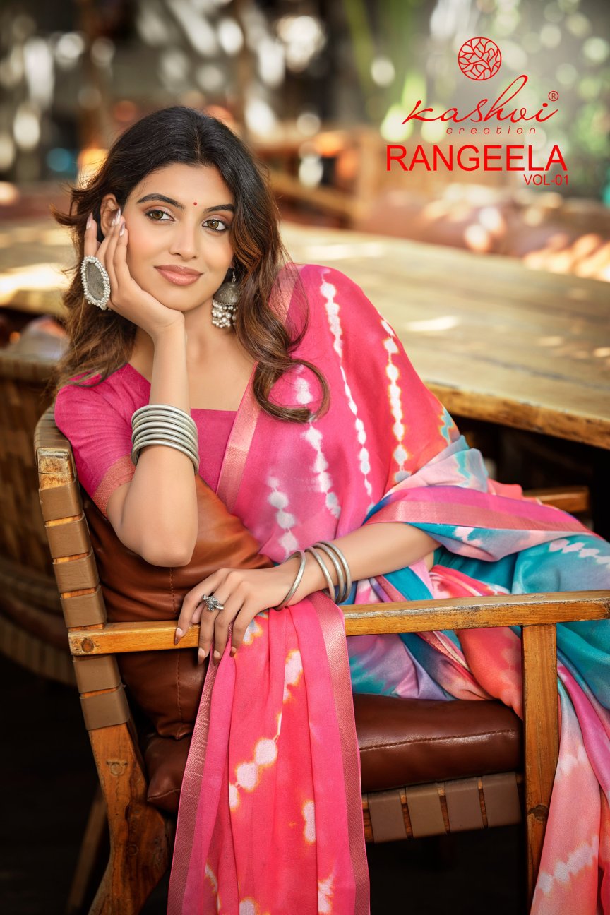 Rangeela Vol 1 Kashvi Creation Dull Moss Sarees Wholesale