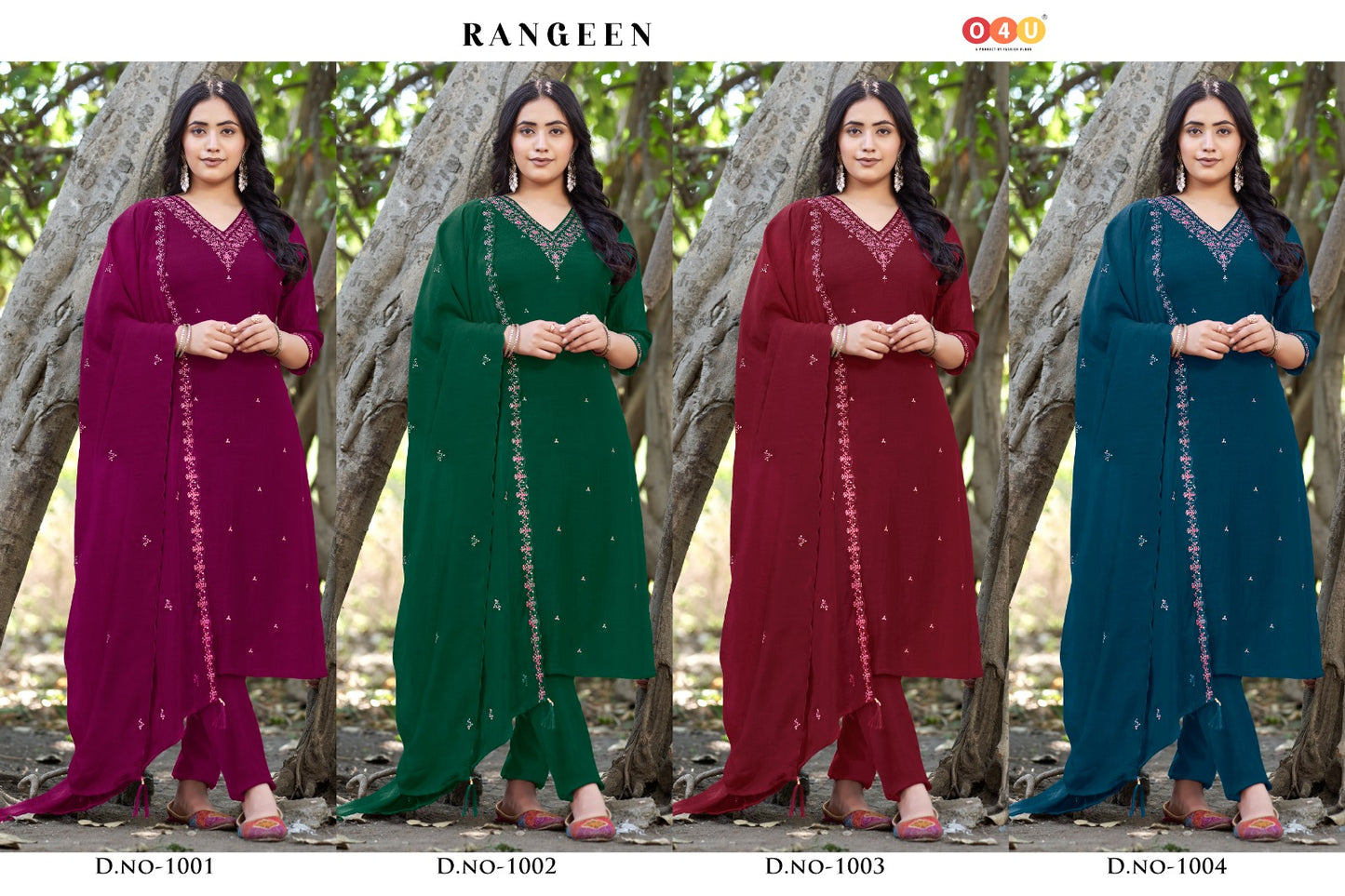 Rangeen O4U Readymade Pant Style Suits