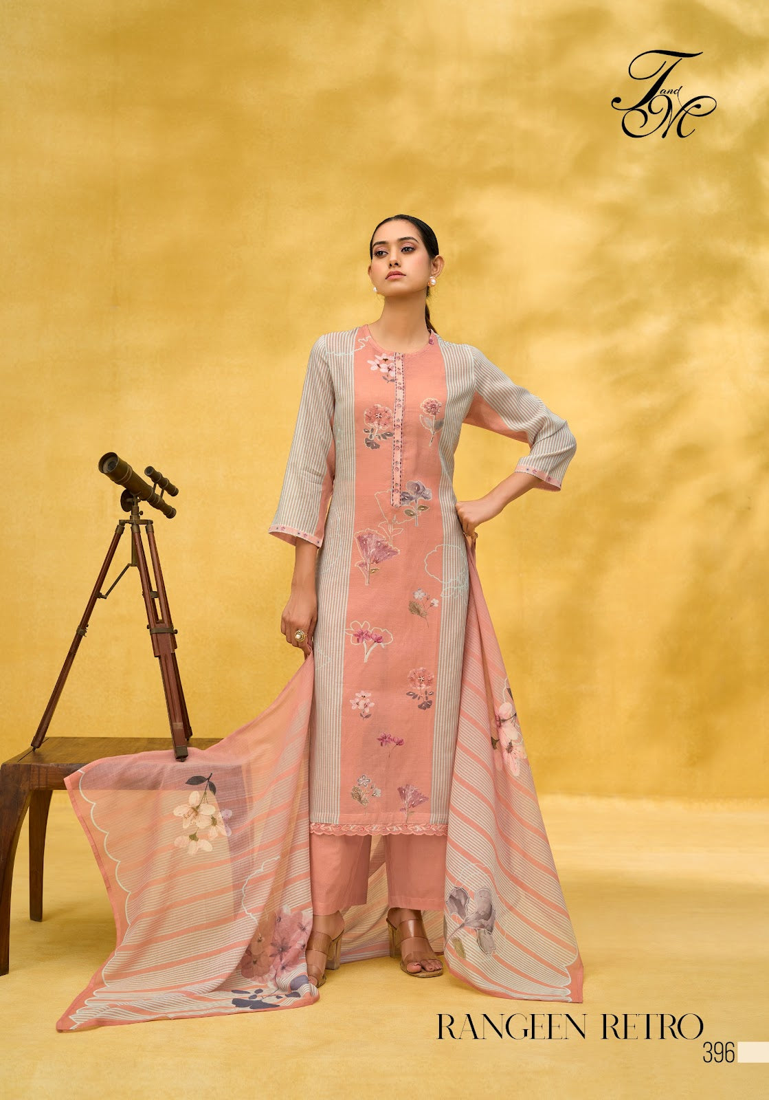 Rangeen Retro Tm Mal Chanderi Pant Style Suits Wholesaler Ahmedabad