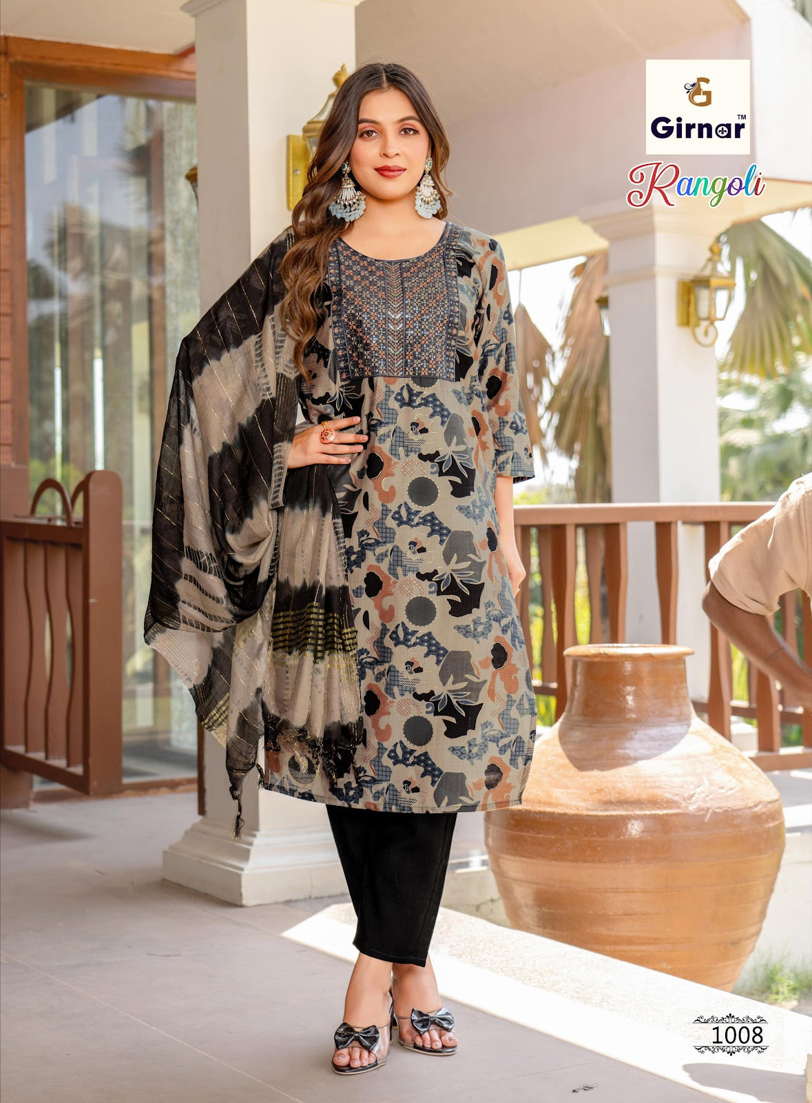 Rangoli Vol 1 Girnar Vertican Readymade Pant Style Suits Wholesaler India