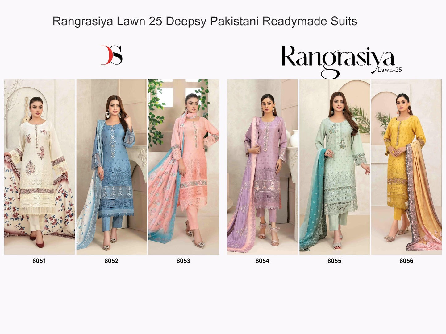 Rangrasiya Lawn 25 Deepsy Cotton Pakistani Readymade Suits Manufacturer Gujarat