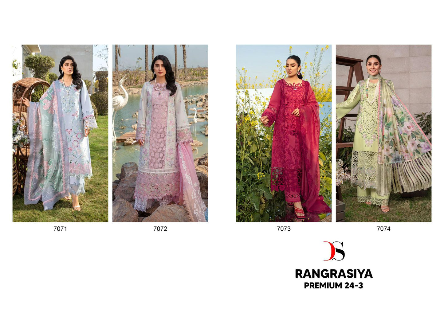 Rangrasiya Premium Lawn 24-3 Deepsy Cotton Pakistani Salwar Suits Wholesale