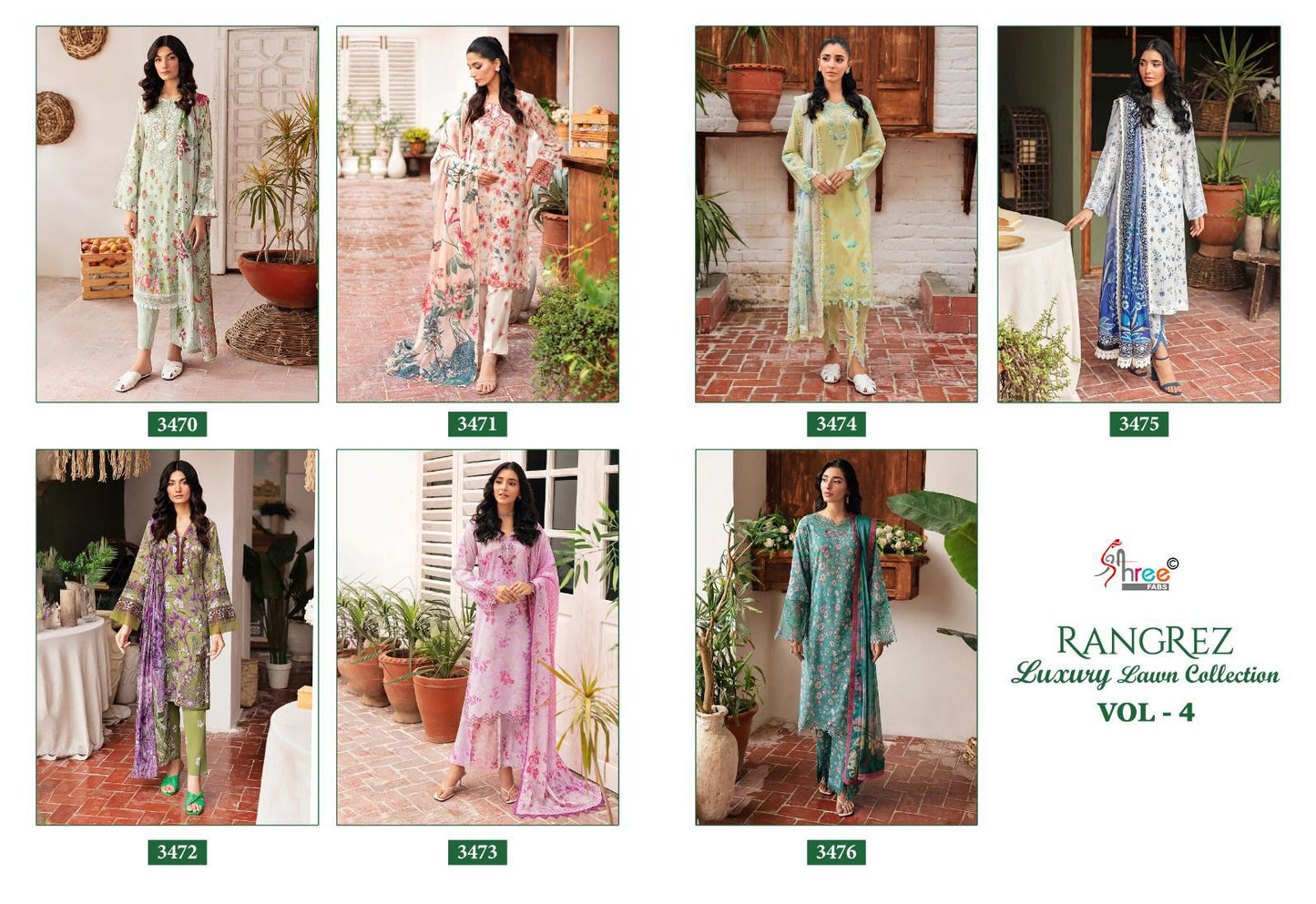 Rangrez Luxury Lawn Vol 4 Shree Fabs Cotton Pakistani Patch Work Suits