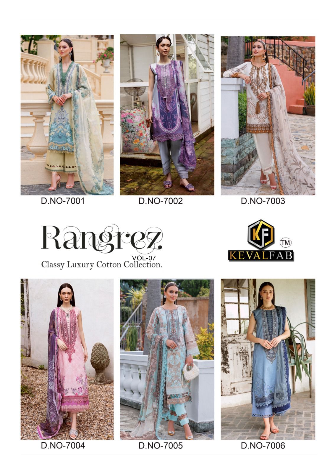 Rangrez Vol 7 Classy Luxury Cotton Collection Keval Fab Karachi Salwar Suits Exporter India
