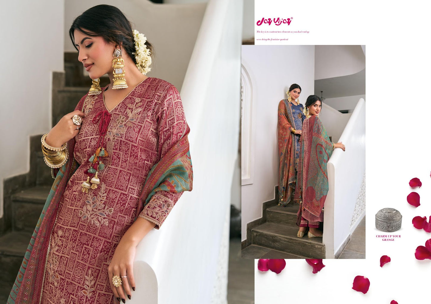 Rani Baagh Jay Vijay Pant Style Suits Wholesaler Ahmedabad