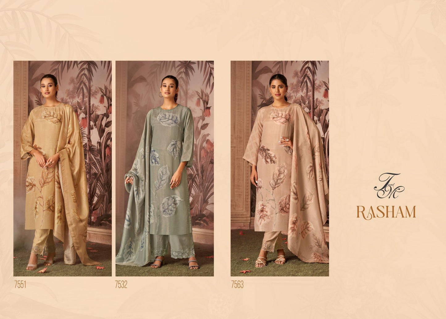 Rasham Tm Simmer Tissue Pant Style Suits Wholesale Price
