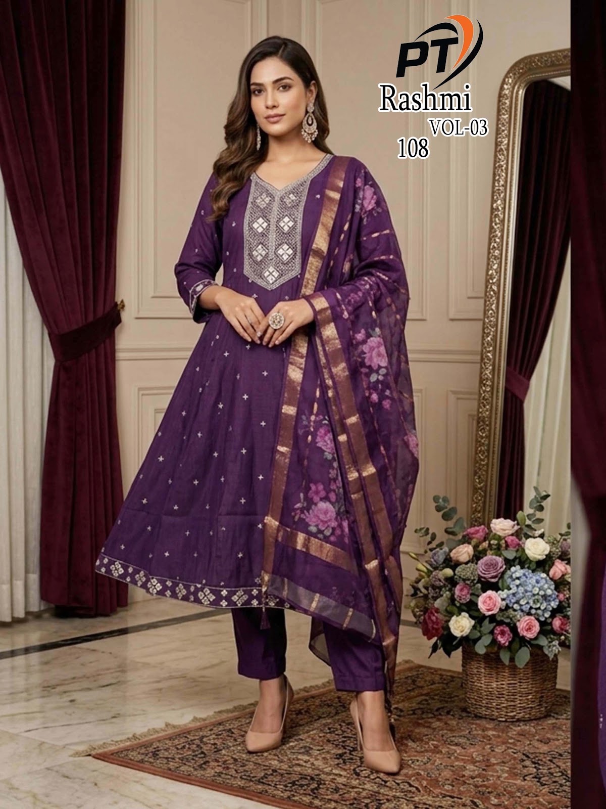 Rashmi Vol 3 Pt Berlin Readymade Anarkali Suits Supplier Gujarat