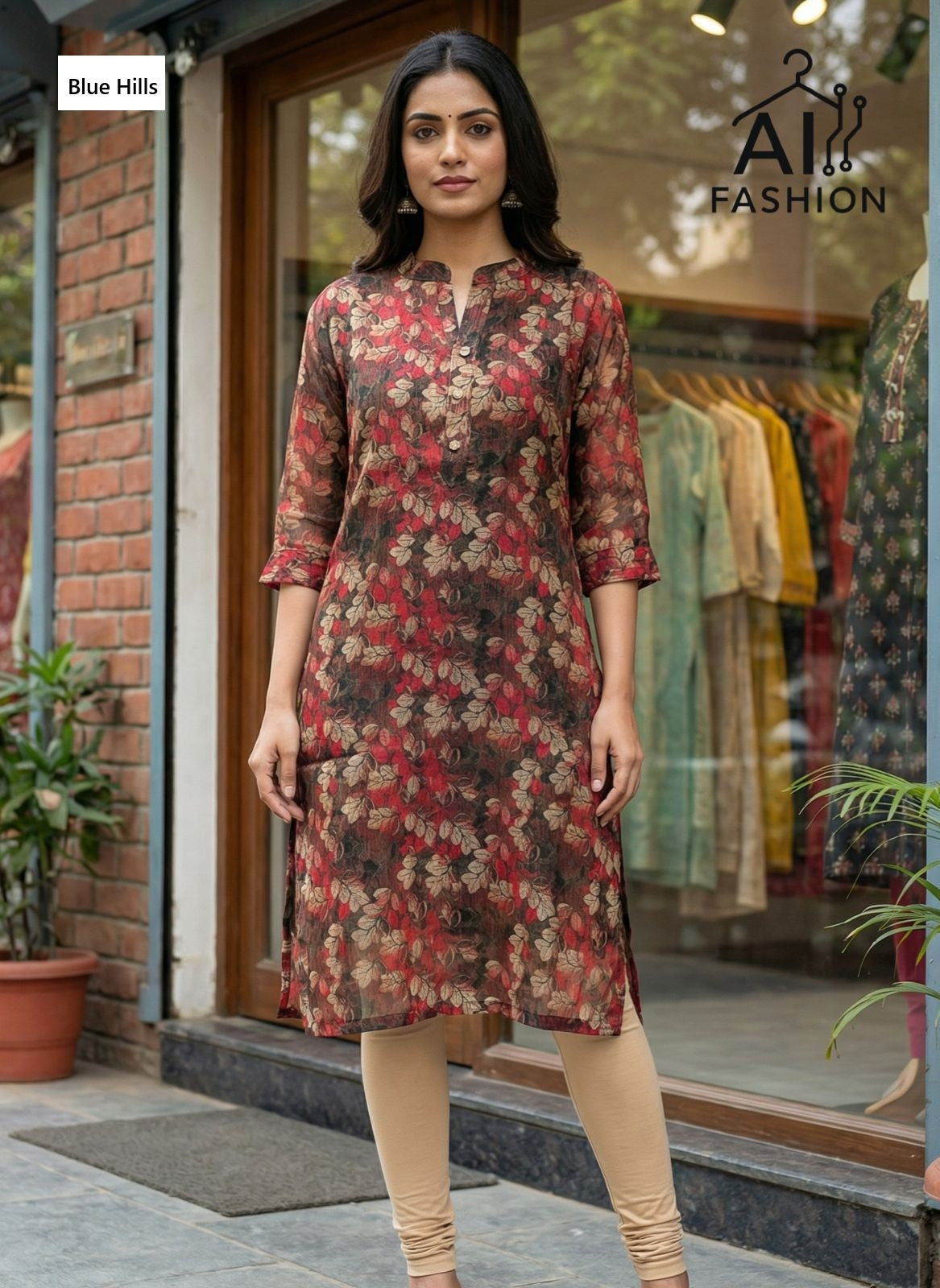 Rashmika 2302 Blue Hills Simmer Knee Length Kurtis Supplier