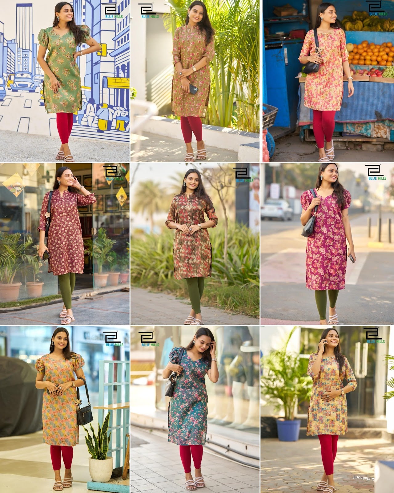 Rashmika Bluehills Simmer Straight Cut Kurtis Supplier India