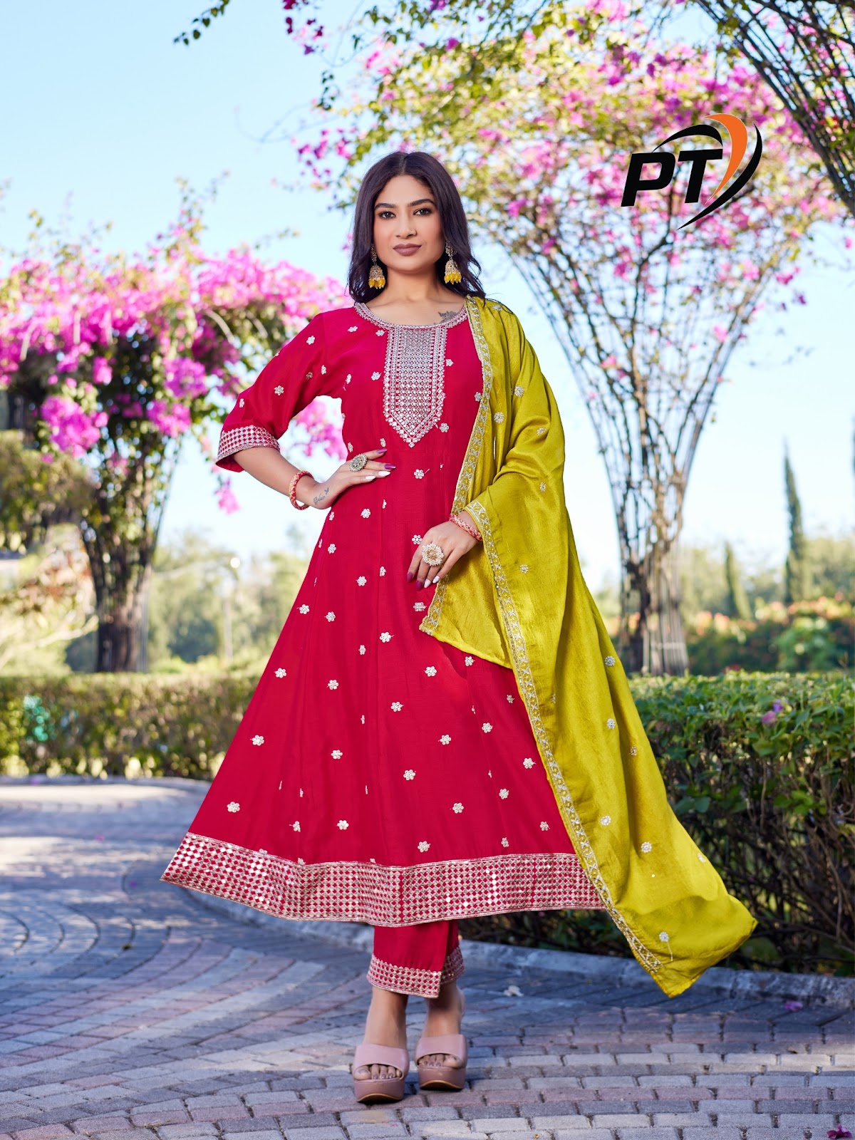 Rashmika Vol 1 Pt Vichitra Readymade Anarkali Suits Exporter Ahmedabad