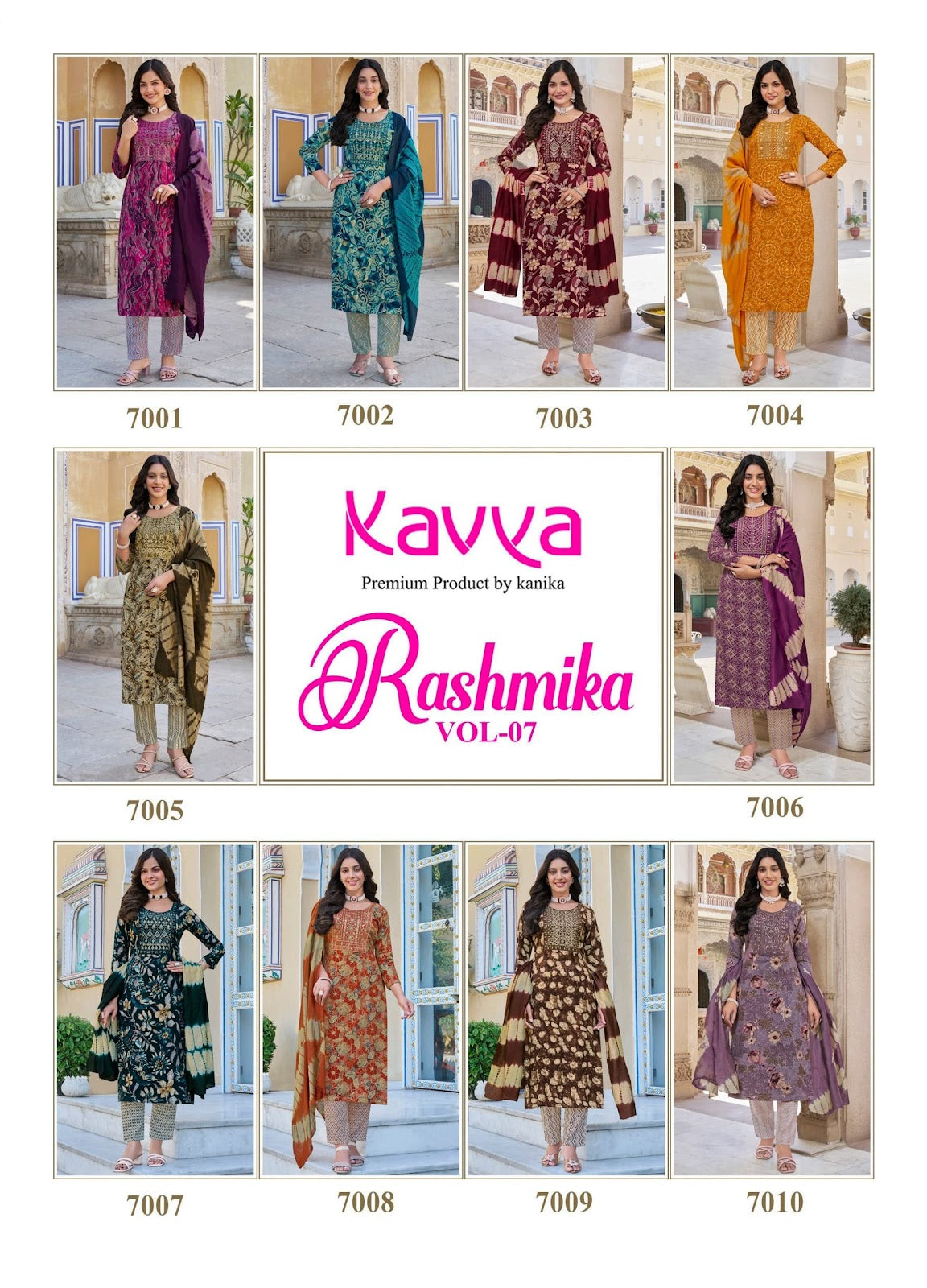 Rashmika Vol 7 Kavya Rayon Readymade Pant Style Suits Wholesaler Ahmedabad