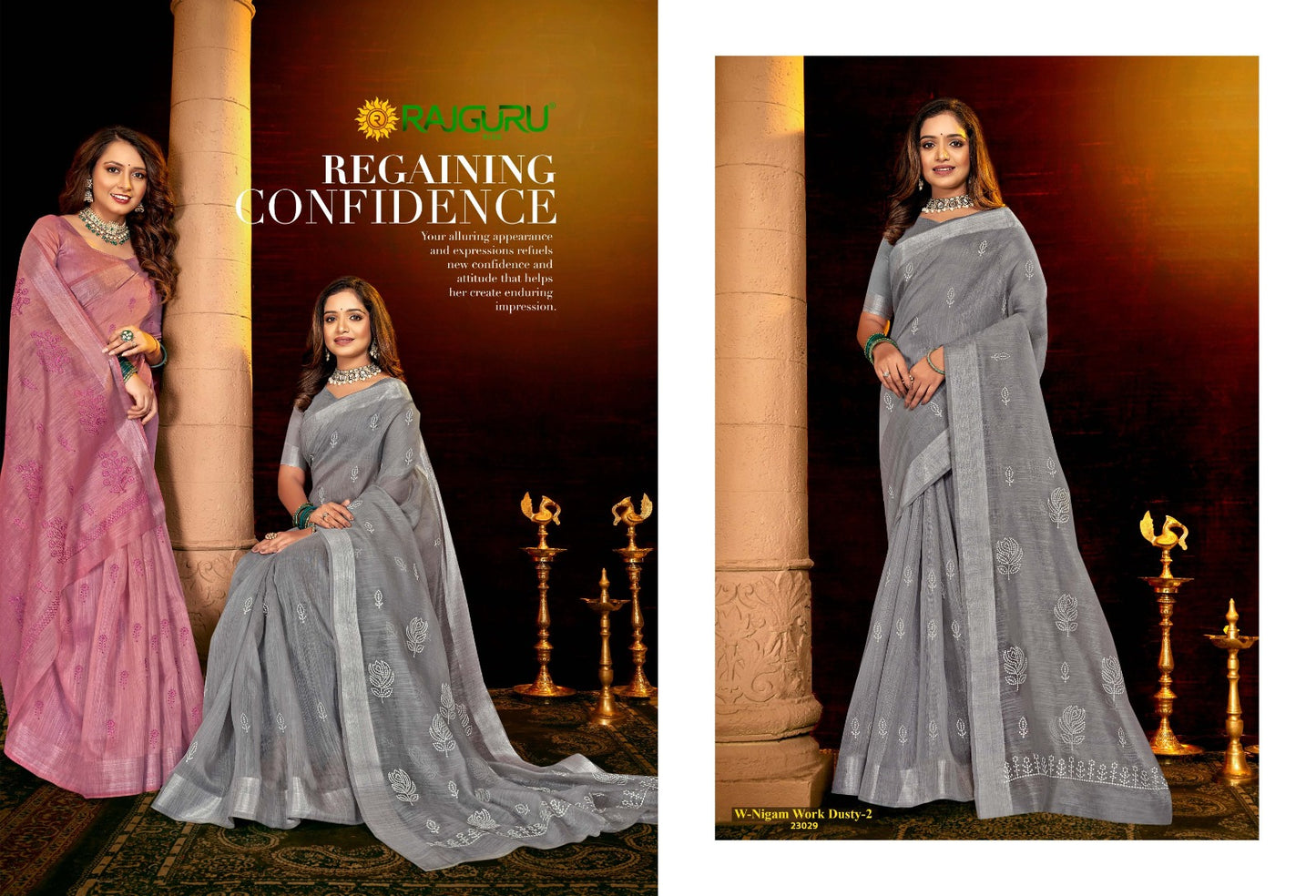 Rathotsav W Nigam Work Dusty 2 Rajguru Cotton Sarees Supplier India