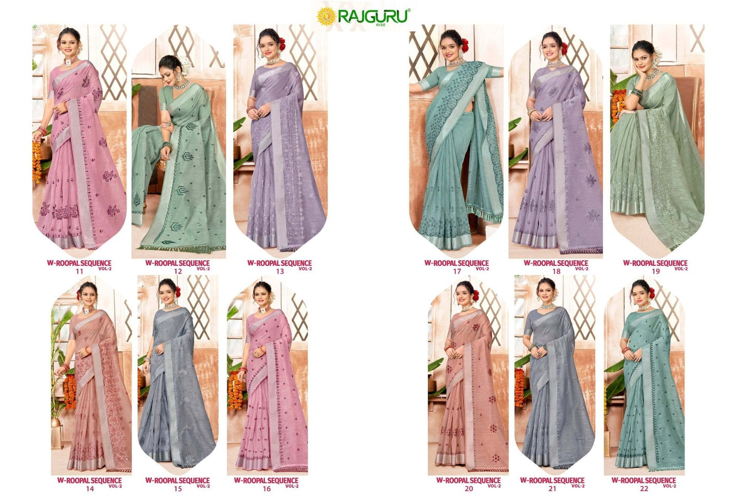 Rathotsav W Roopal Sequence Vol 2 Rajguru Cotton Sarees Exporter India