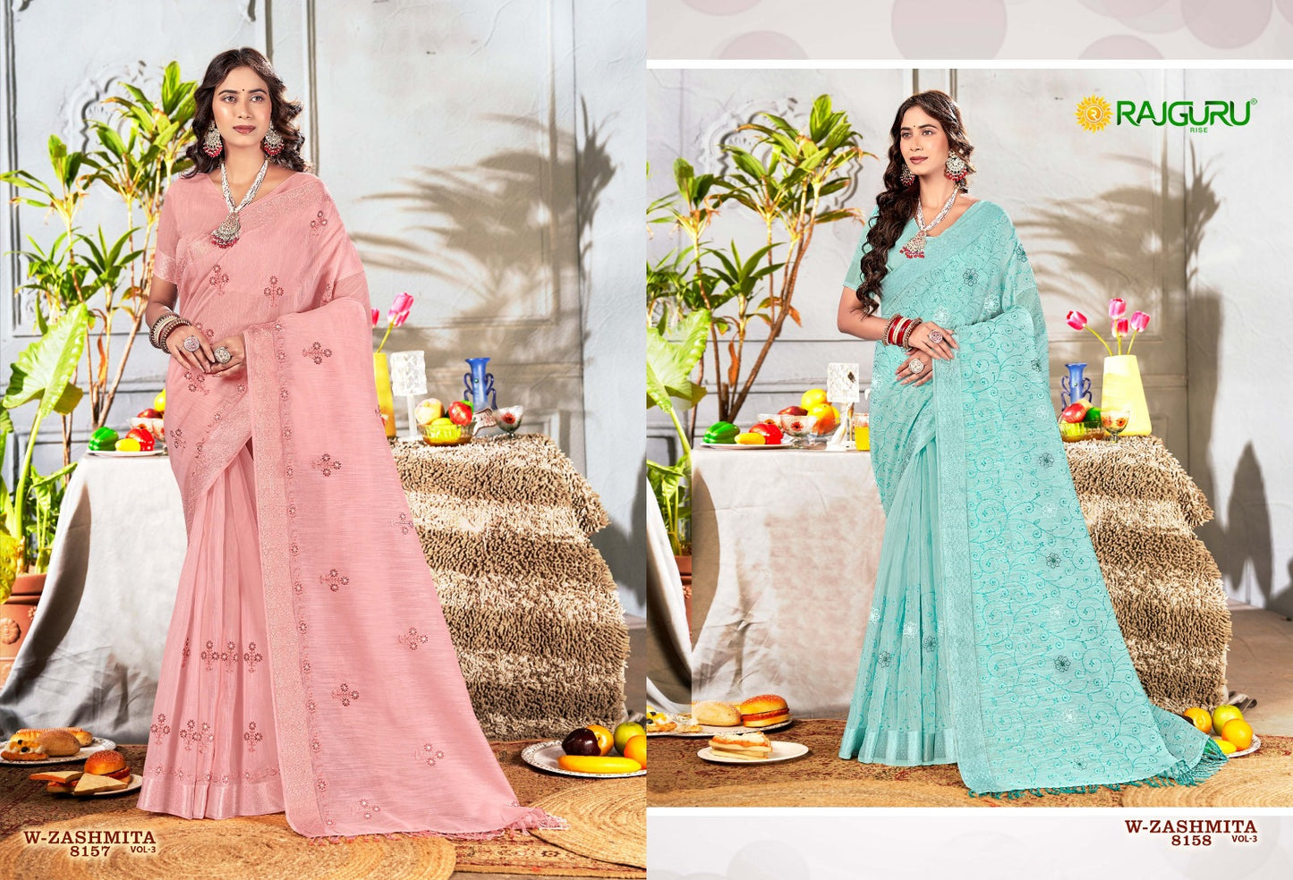 Rathotsav Zashmita Vol 3 Rajguru Cotton Sarees Exporter Gujarat