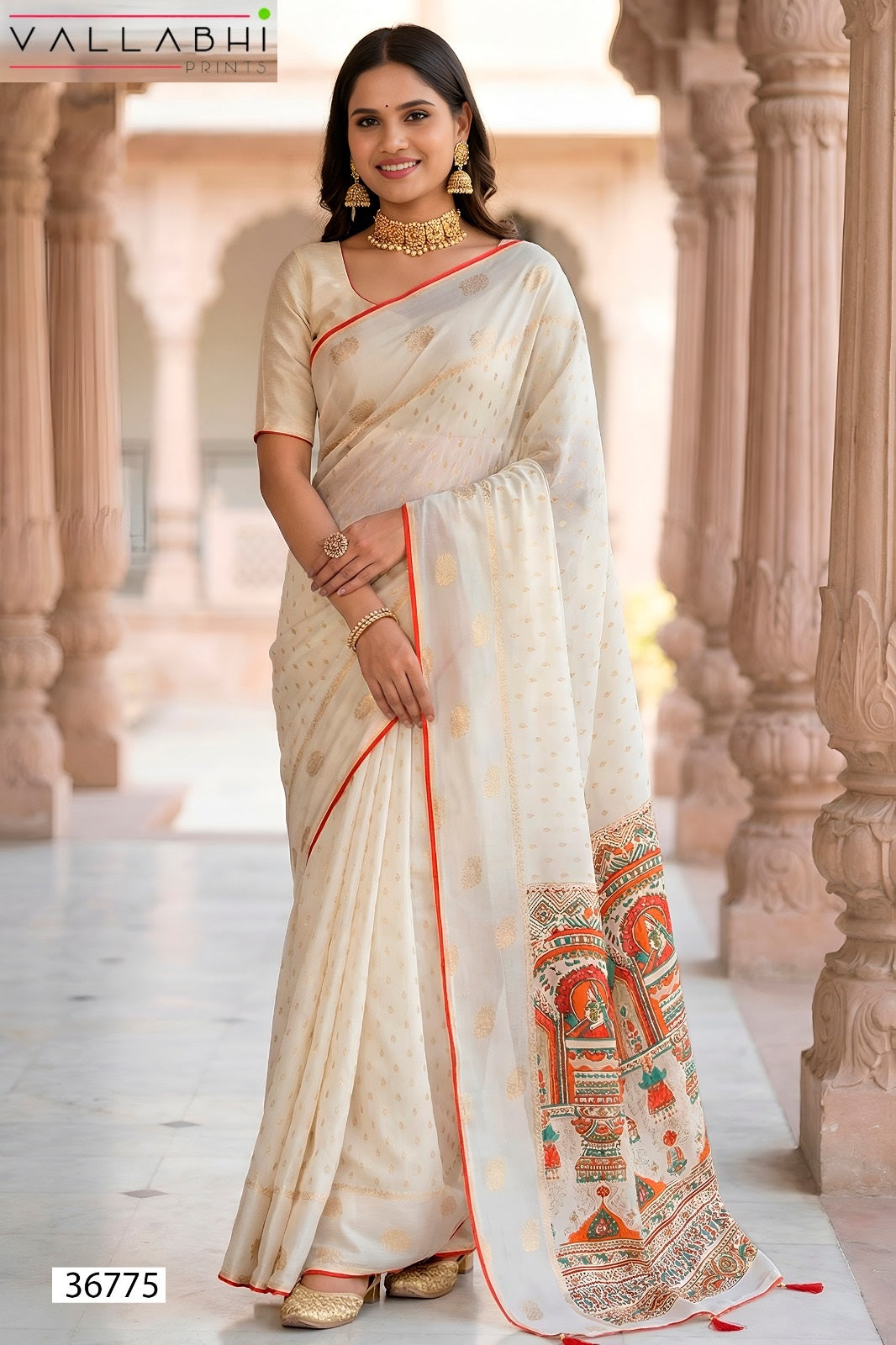 Ratnajyoti Vol 24 Vallabhi Prints Moss Georgette Sarees Supplier