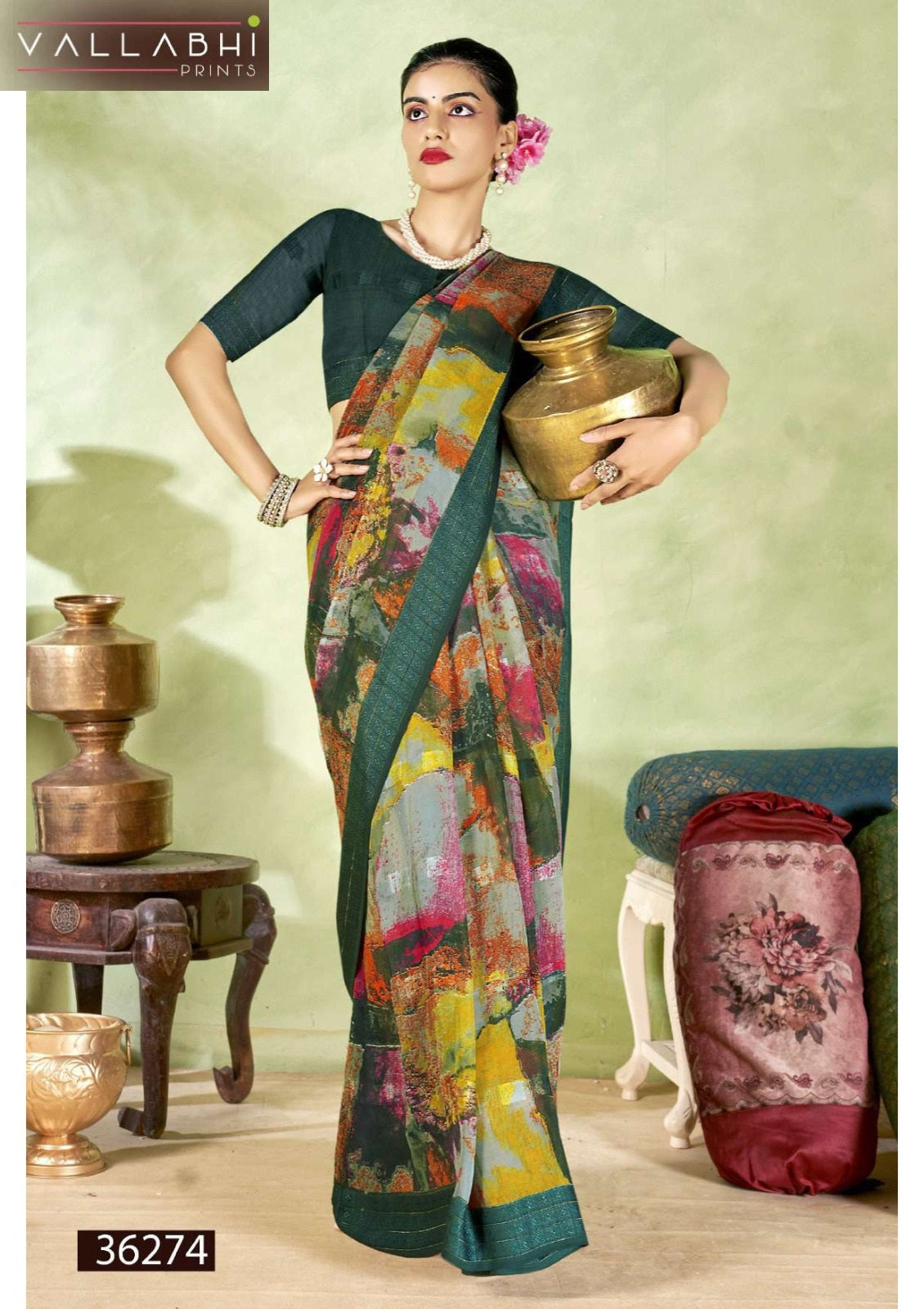 Ratnavali Vol 12 Vallabhi Prints Moss Sarees Supplier Gujarat