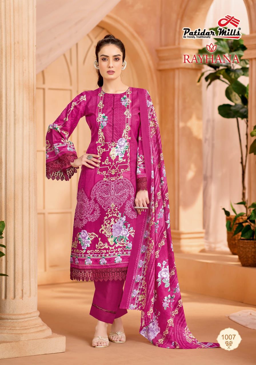 Rayhana Vol 1 Patidar Mills Cotton Karachi Salwar Suits Manufacturer