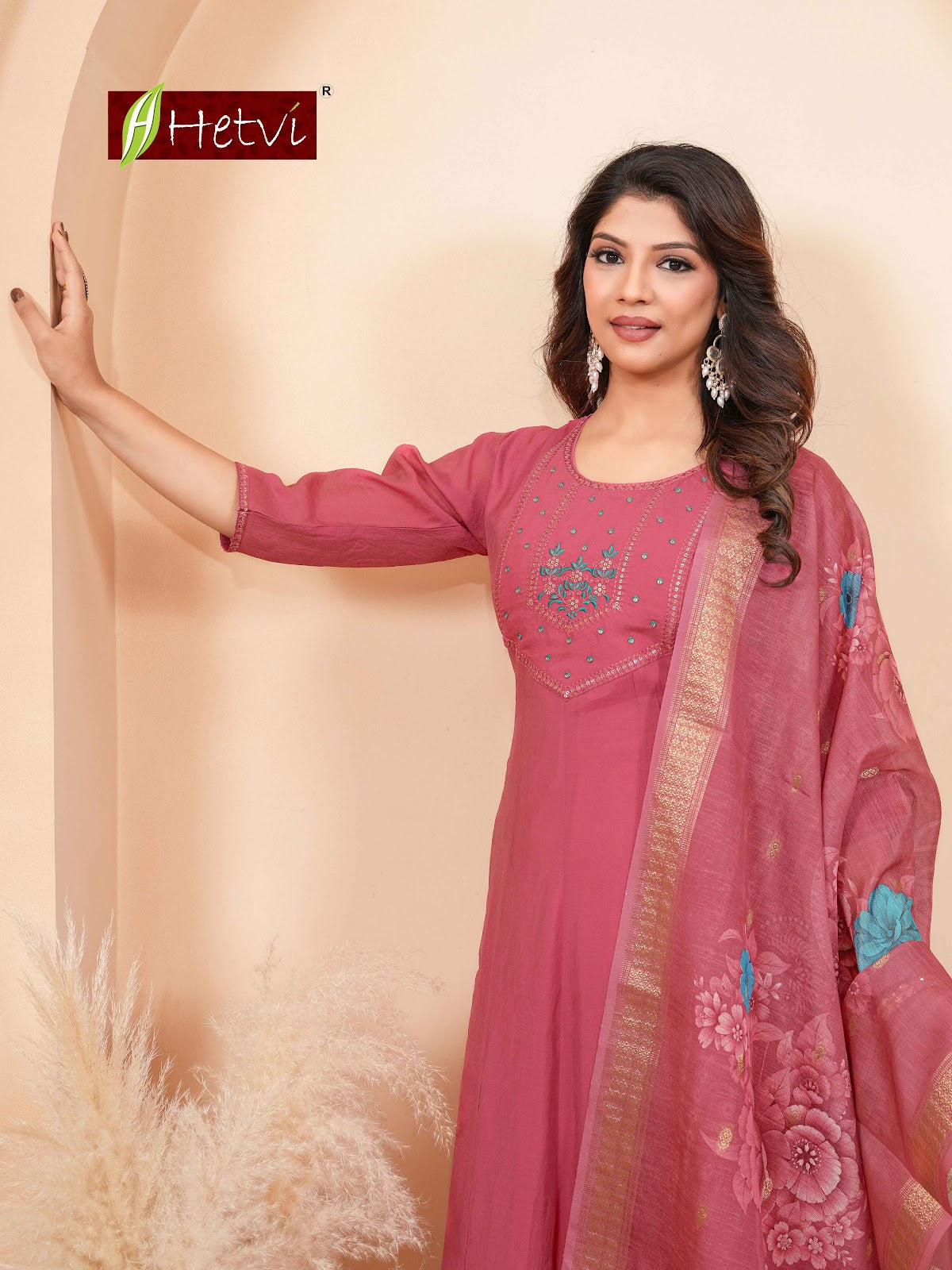 Raylee Hetvi Chanderi Readymade Anarkali Suits Exporter Gujarat