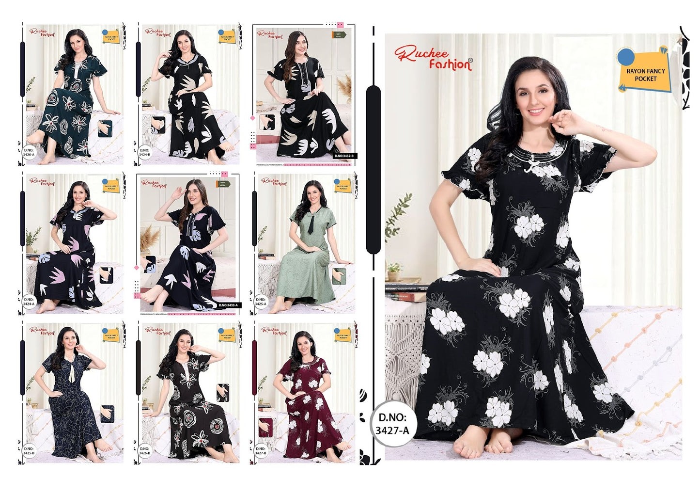 Rayon 0807 Ruchee Fashion Night Gowns Supplier
