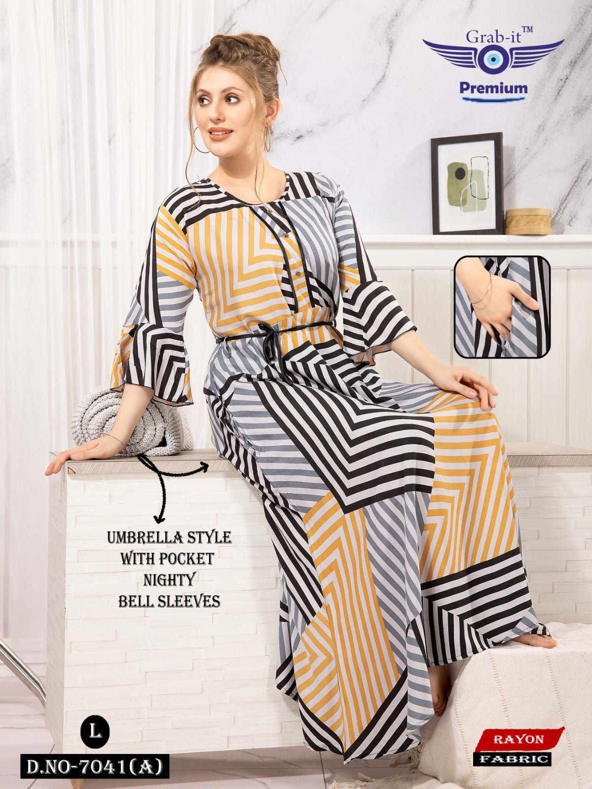 Rayon 2808 Grab It Imported Night Gowns Exporter Gujarat
