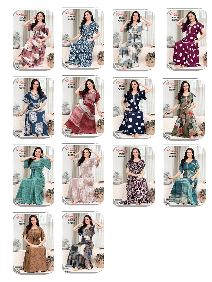 Rayon Ghera 121124 Ruchee Fashion Night Gowns Wholesaler