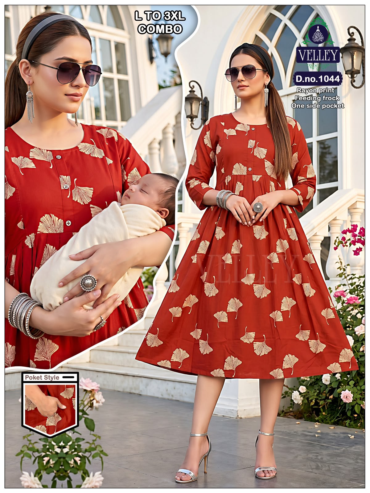 Rayon Print 2909 Velley Feeding Kurtis Exporter