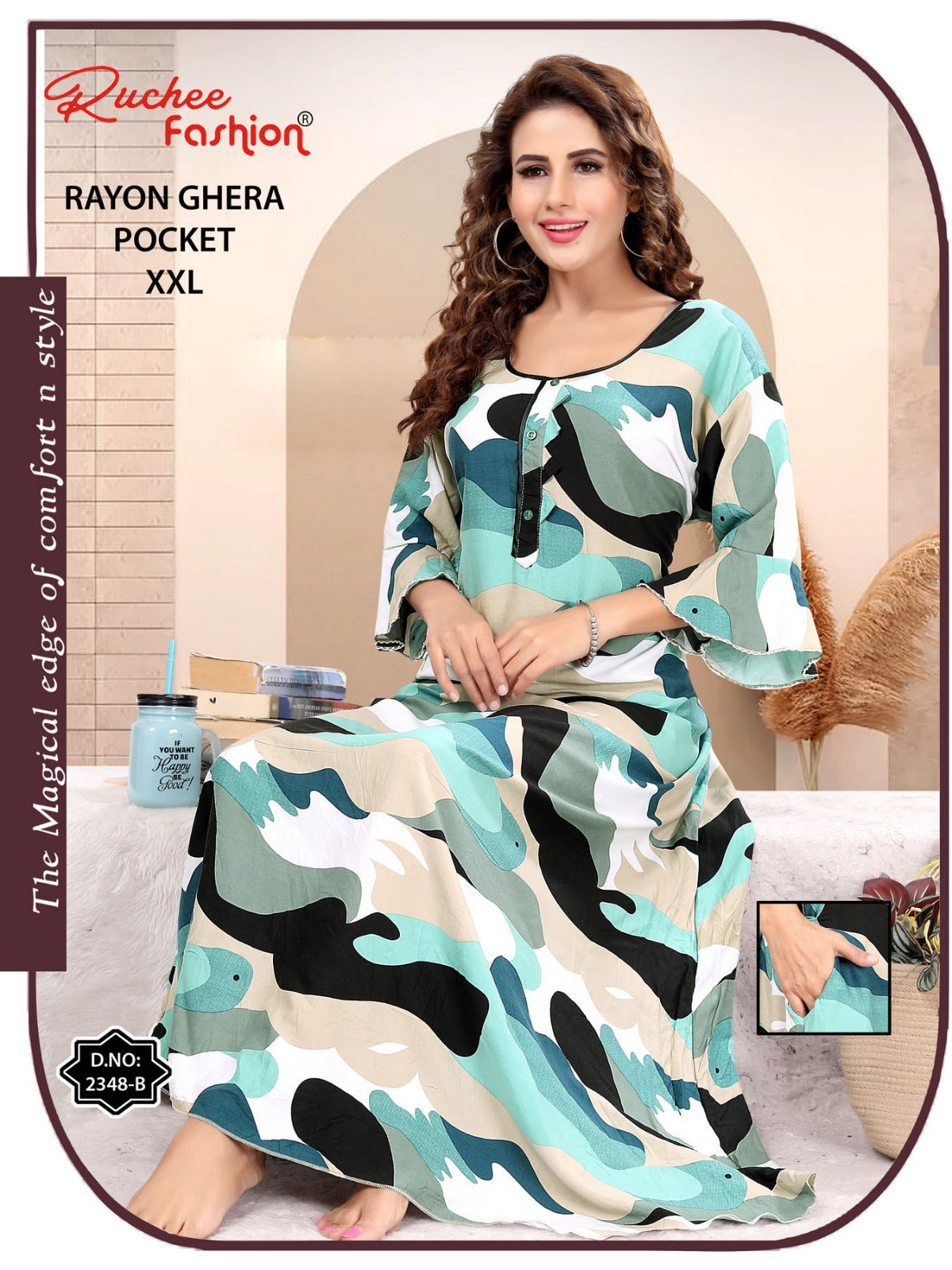 Rayon Size 2Xl 221124 Ruchee Fashion Night Gowns Wholesale