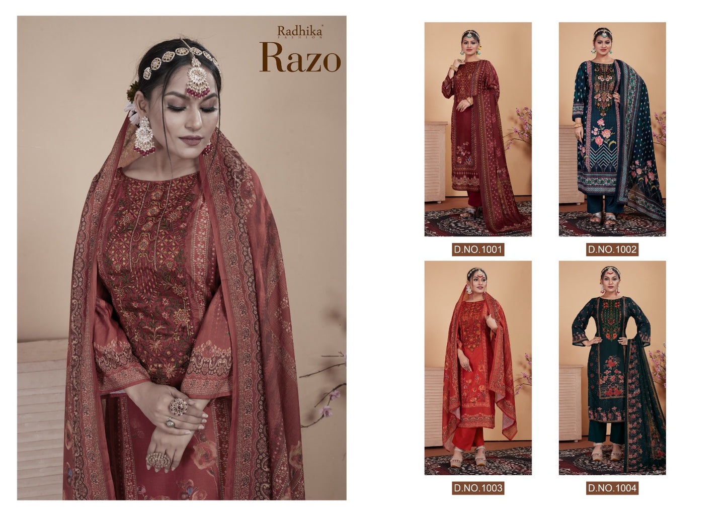 Razo Radhika Fashion Muslin Pant Style Suits Exporter Ahmedabad