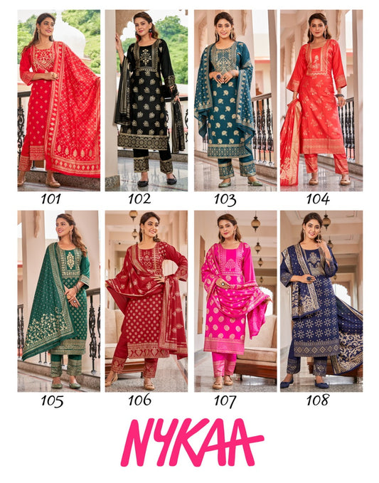 Ready At Store Nykaa Banwery Rayon 14Kg Readymade Pant Style Suits