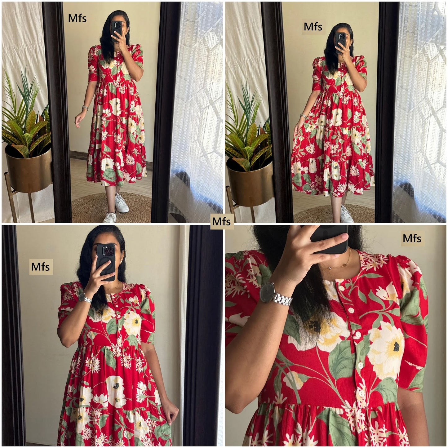 Red Floral Mfs Rayon One Piece Supplier Ahmedabad