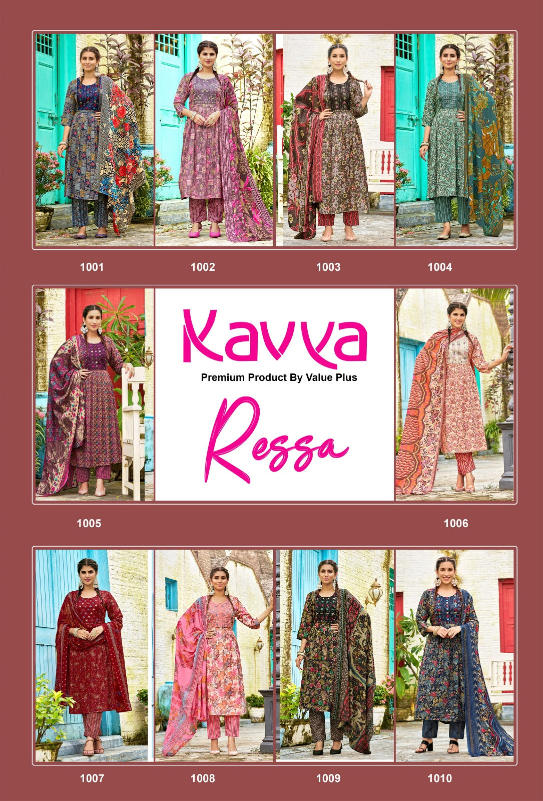 Reesa Kavya Value Plus Two Tone Rayon Readymade Pant Style Suits Wholesaler