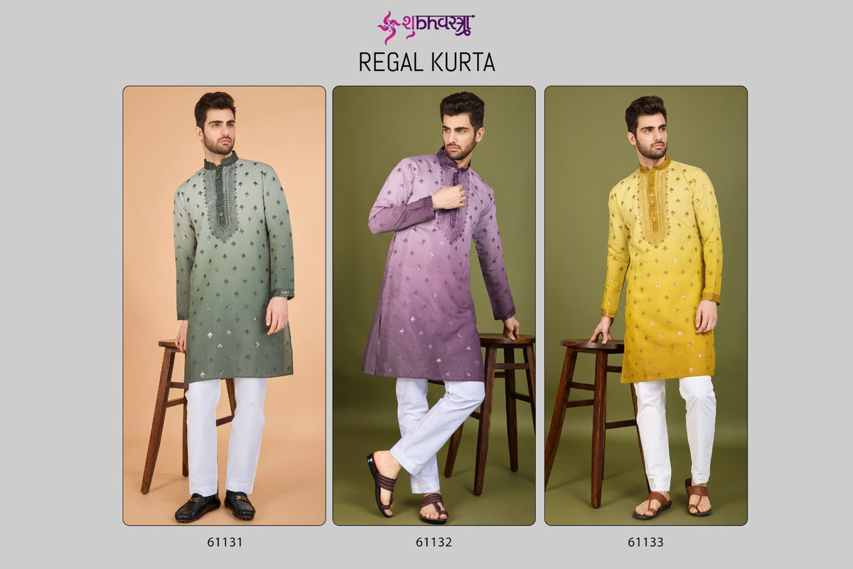 Regal 61131-61133 Shubhvastra Viscose Silk Mens Kurta Manufacturer India