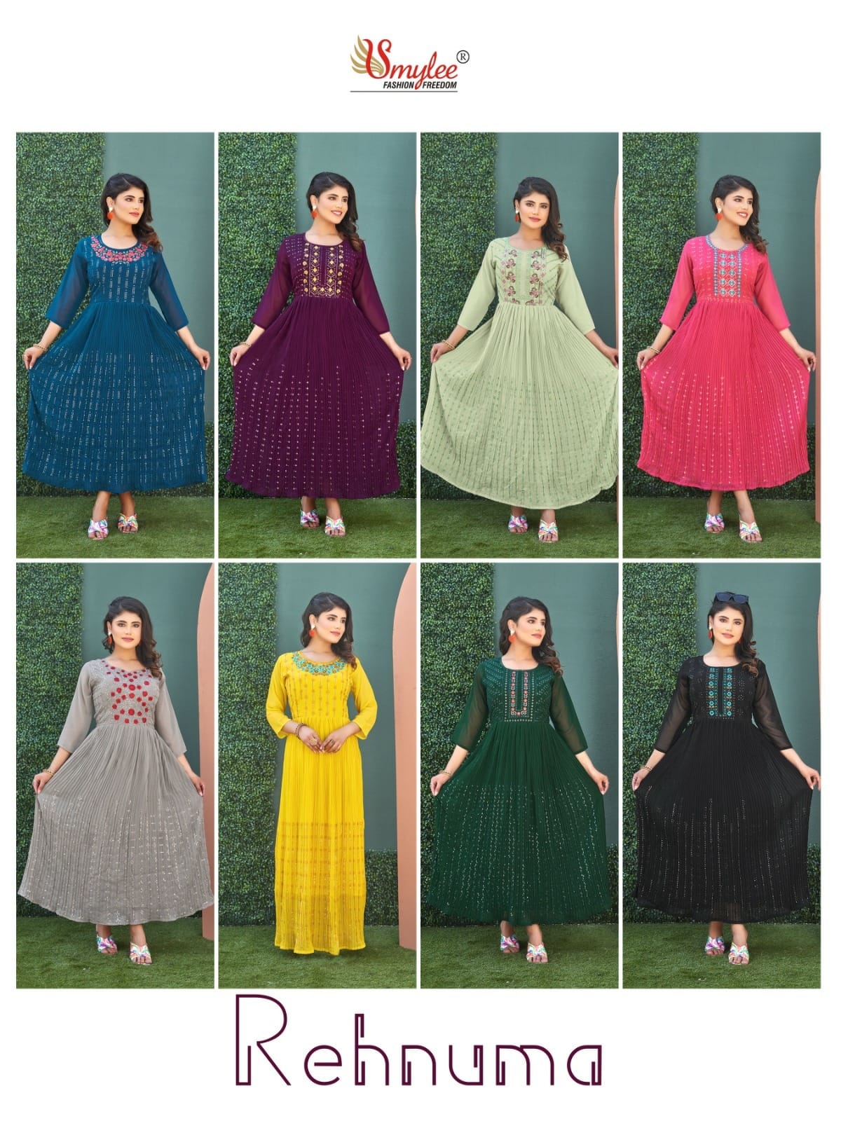 Rehnuma Smylee Georgette Anarkali Kurtis