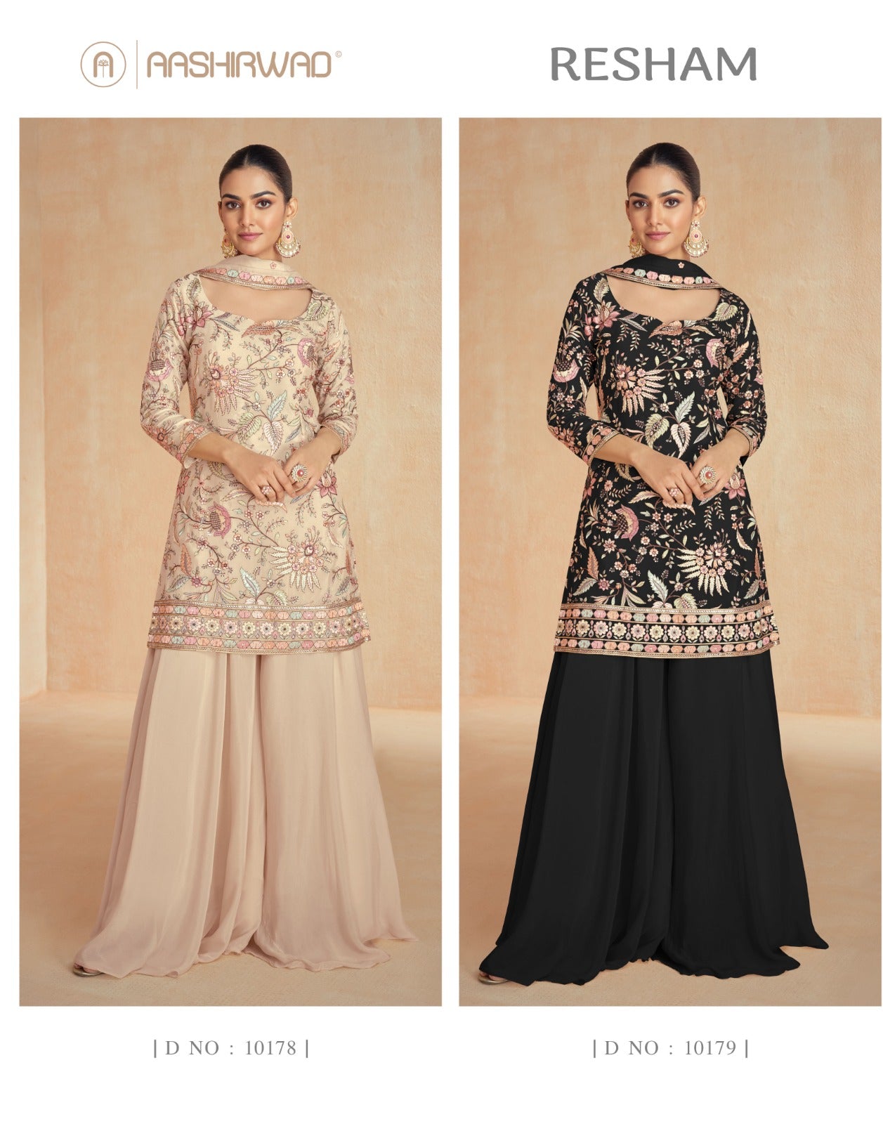 Resham Aashirwad Creation Chinon Silk Readymade Suits Wholesaler
