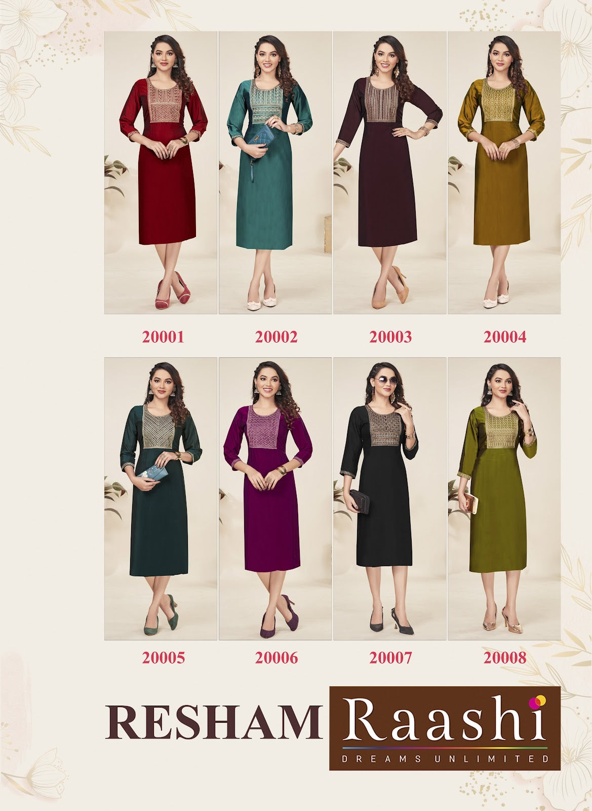 Resham Raashi Two Tone Long Straight Kurti