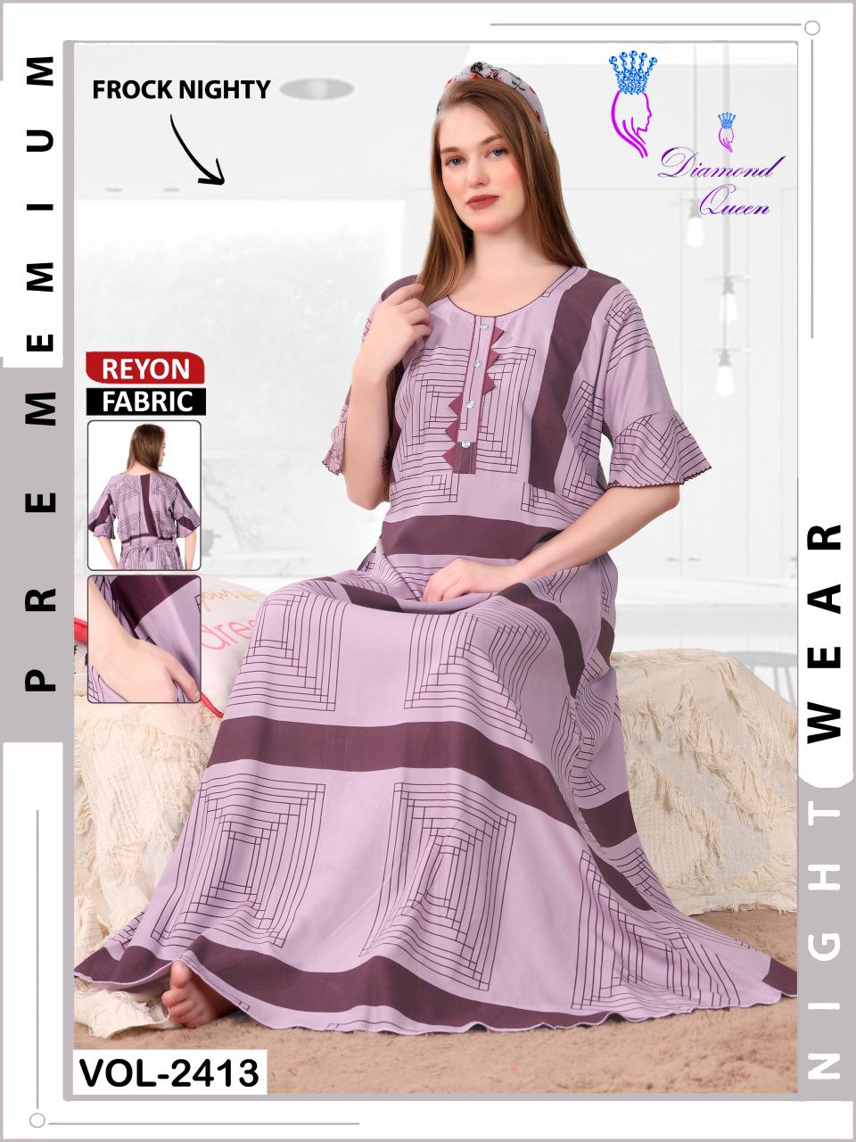 Reyon 100725 Diamond Queen Night Gowns Manufacturer Ahmedabad