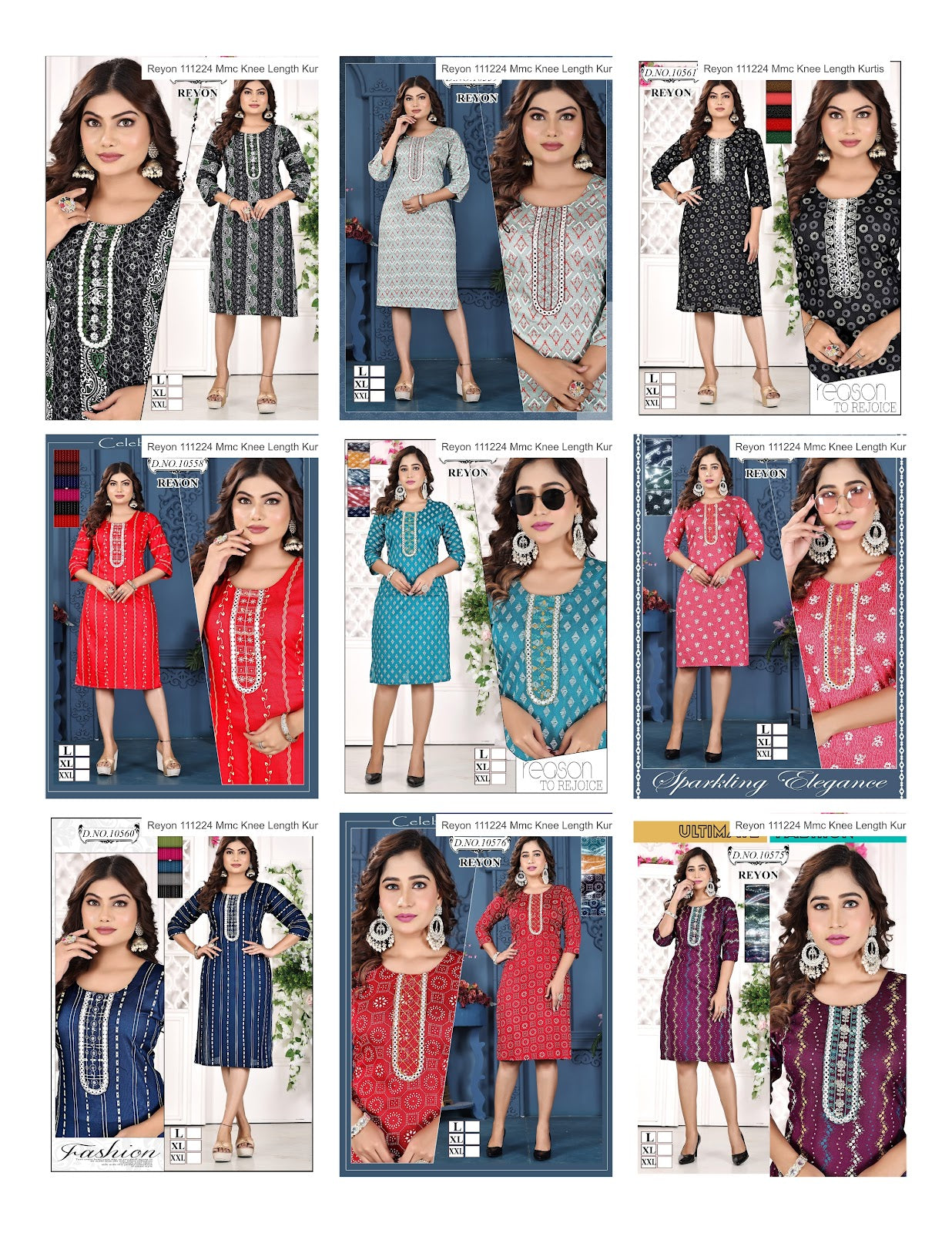 Reyon 111224 Mmc Knee Length Kurtis Supplier