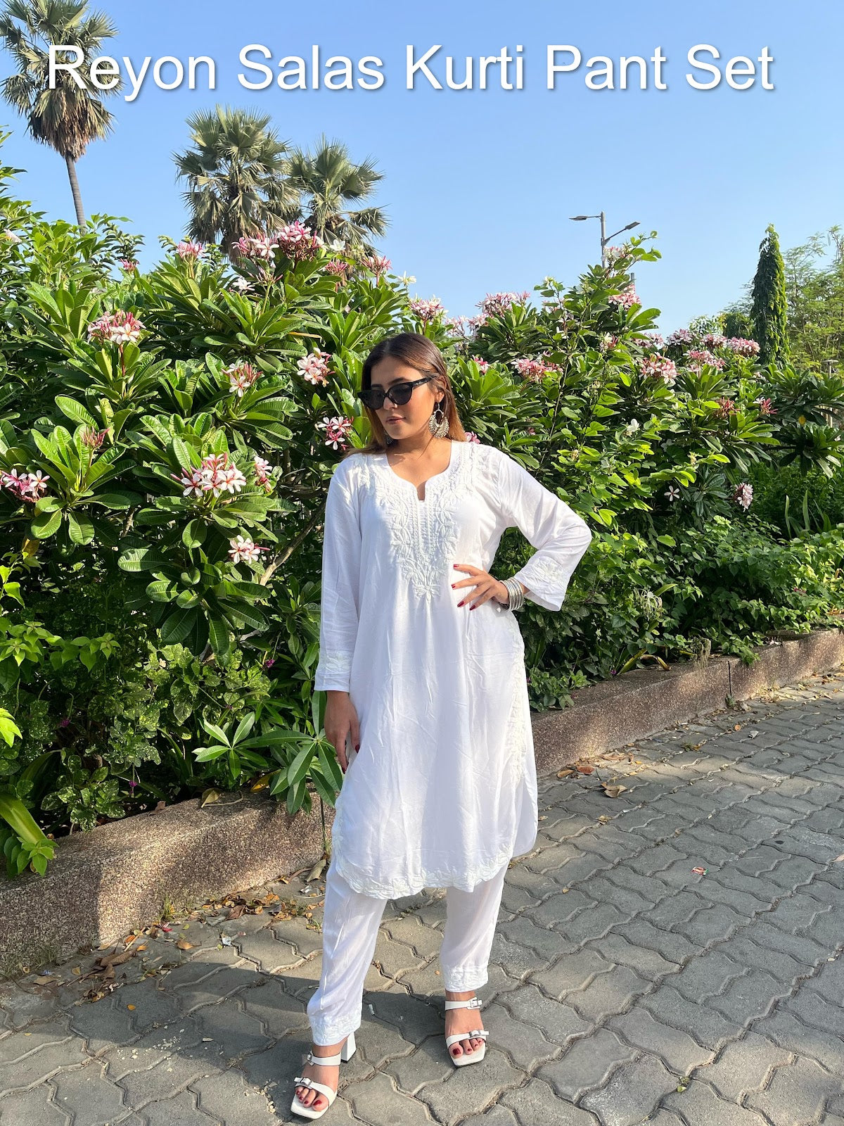 Reyon Salas Kurti Pant Set Supplier Gujarat