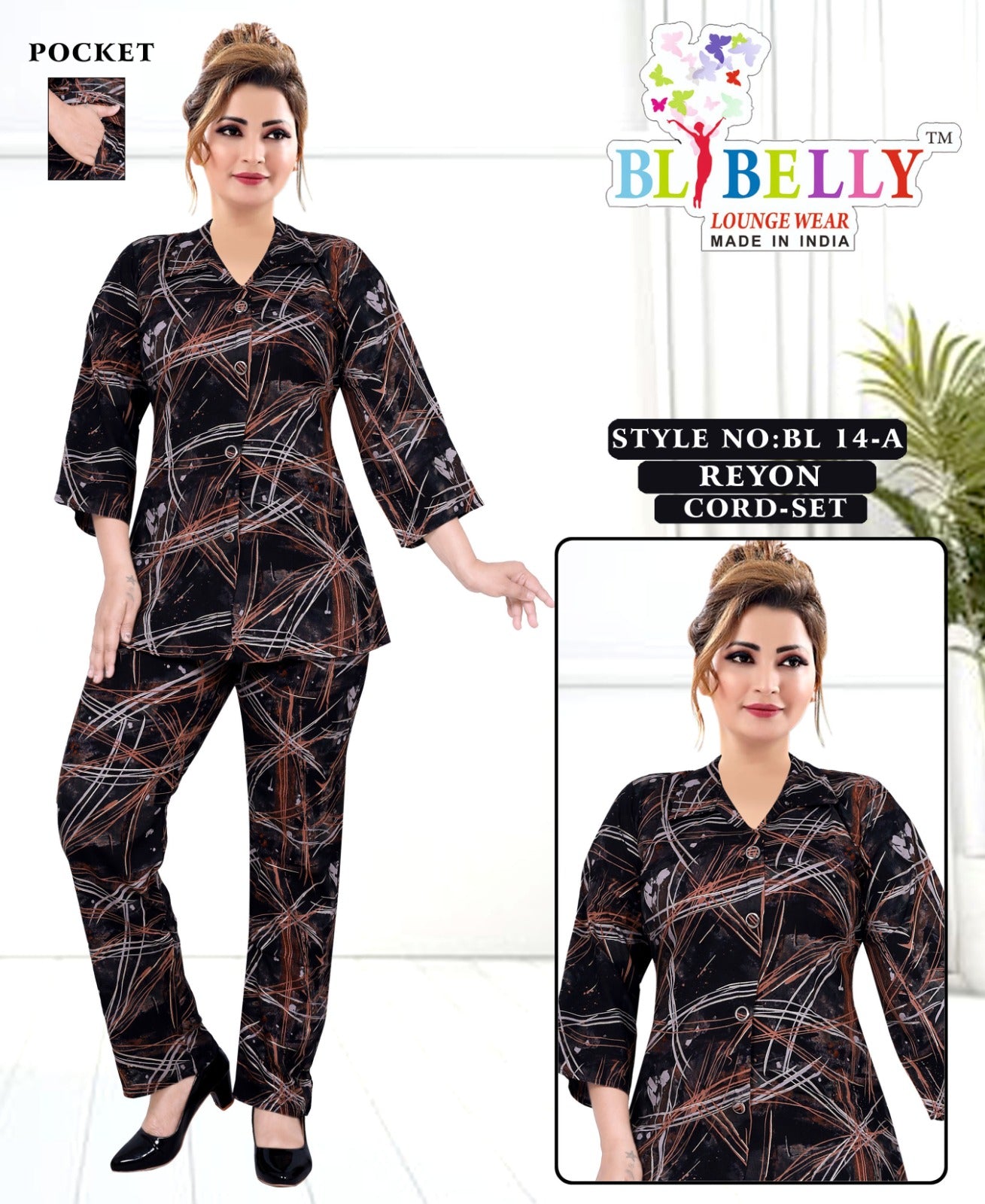 Reyon With Pockect 040825 Belly Co Ord Set Wholesaler Ahmedabad